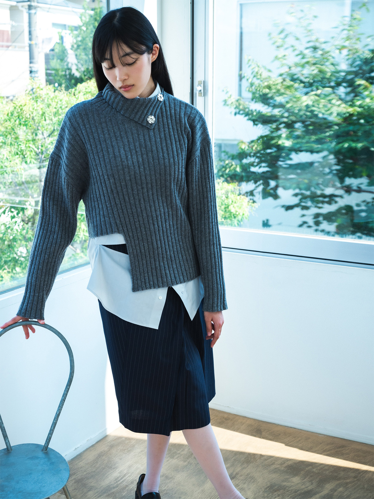 cut cut knit sweater 詳細画像 gray 2