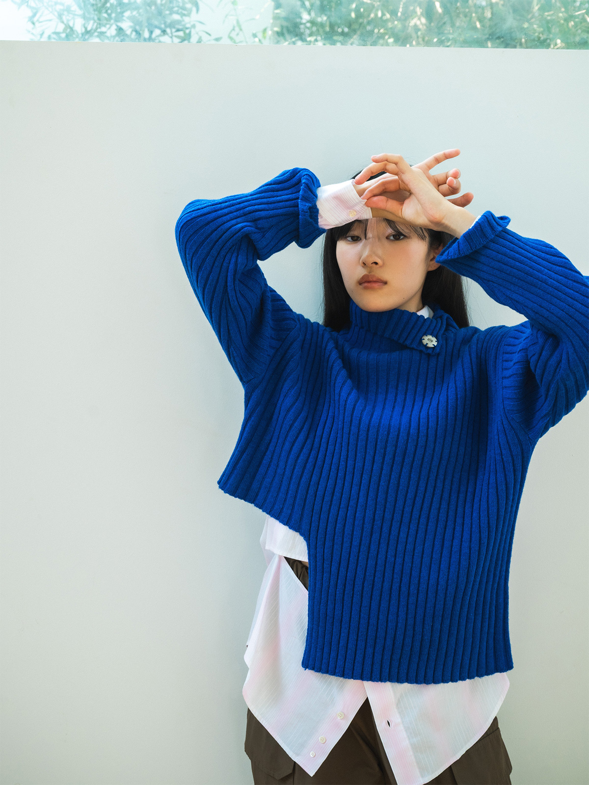 cut cut knit sweater 詳細画像 blue 2