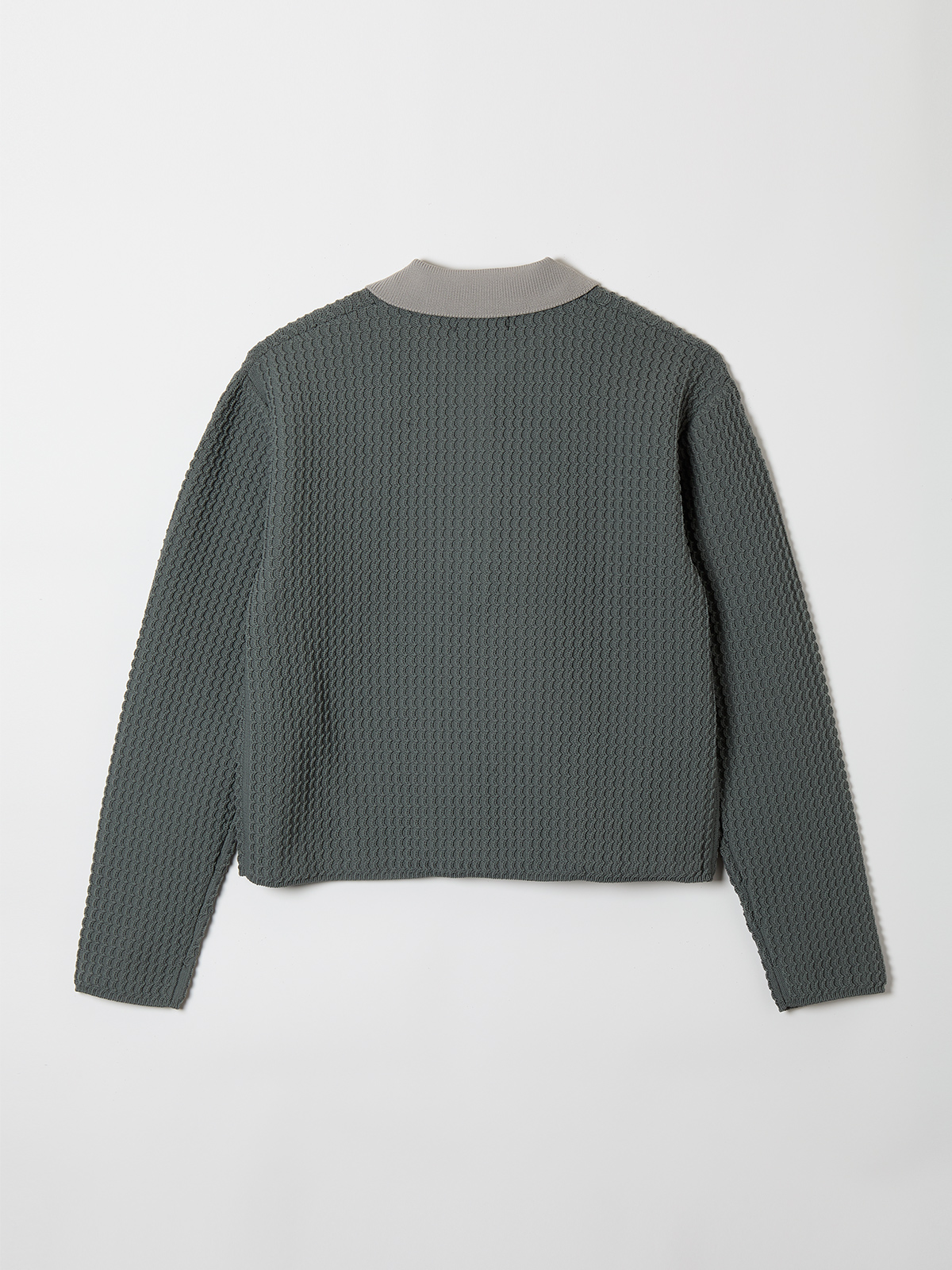 knit polo top 詳細画像 gray 2