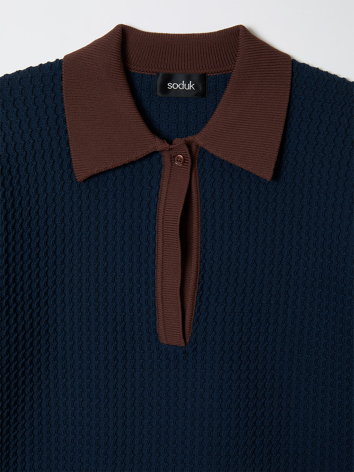 knit polo top 詳細画像 navy 3