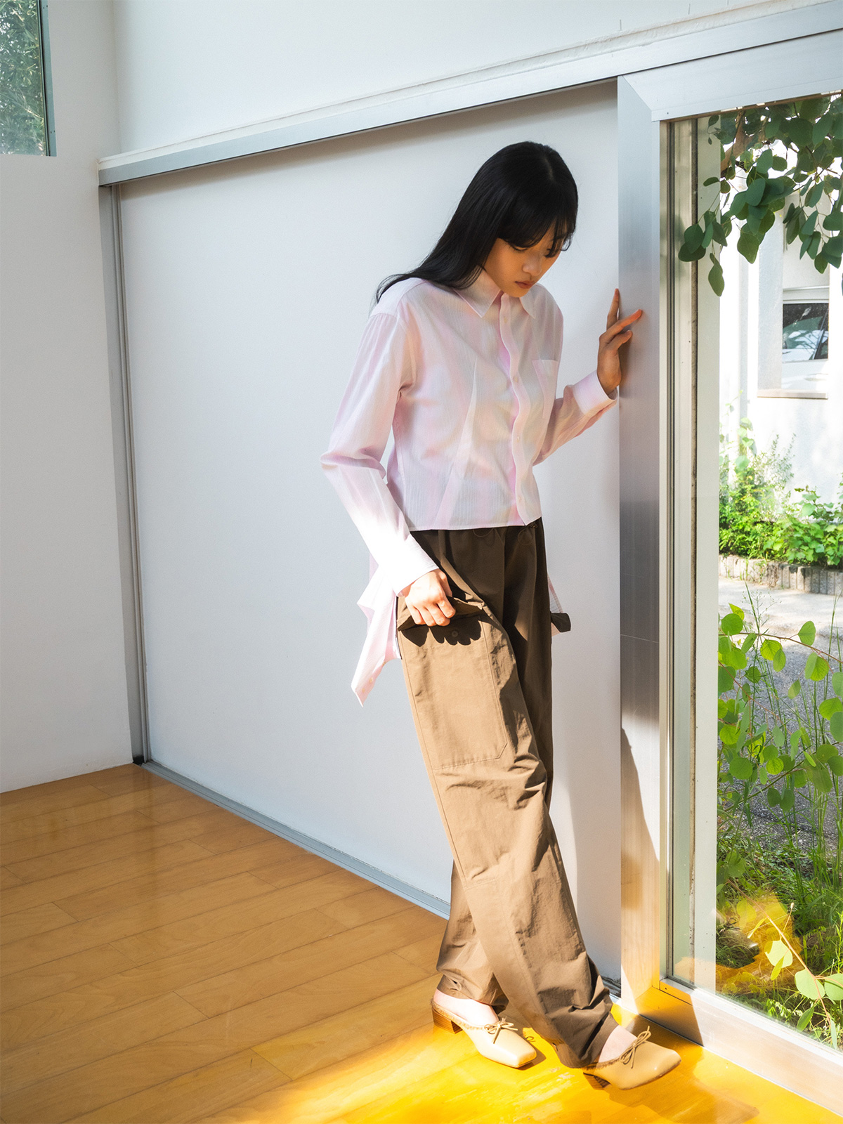 parachute wide trousers 詳細画像 khaki 1