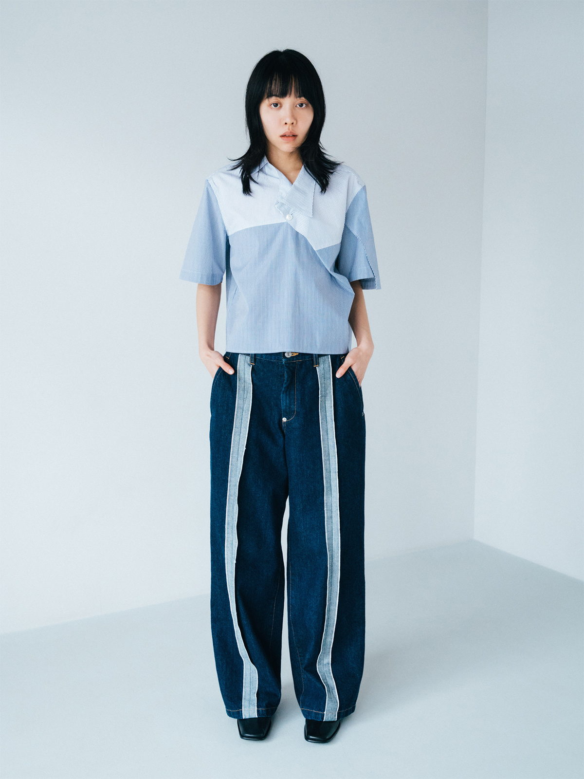 stripe goody shirt 詳細画像 blue 3