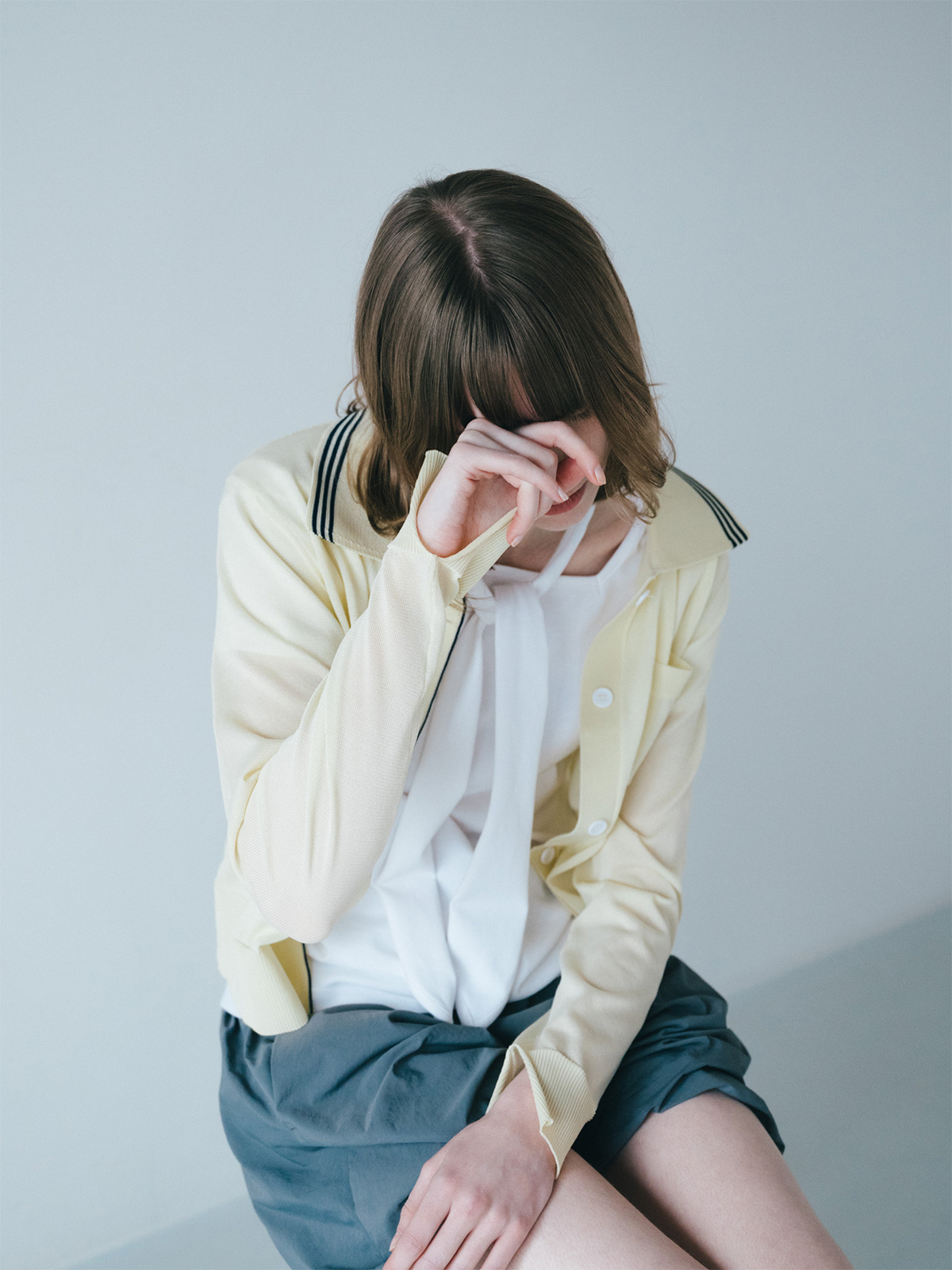 sheer knit polo cardigan 詳細画像 ivory 2