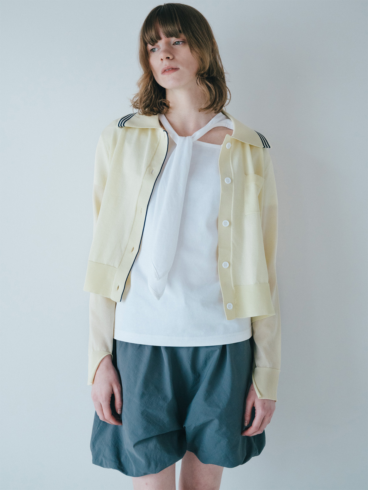 sheer knit polo cardigan 詳細画像 ivory 3