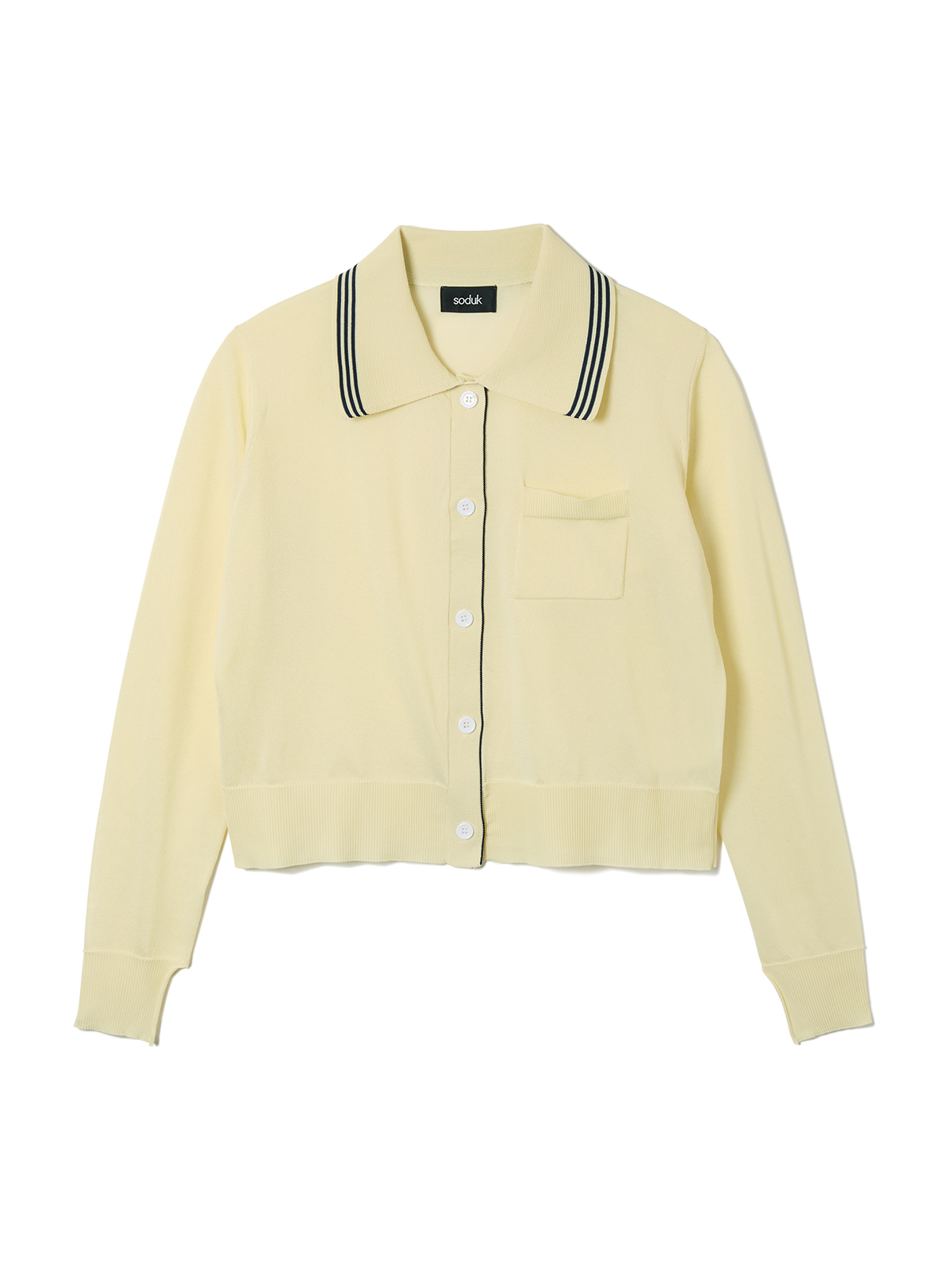 sheer knit polo cardigan 詳細画像 ivory 1
