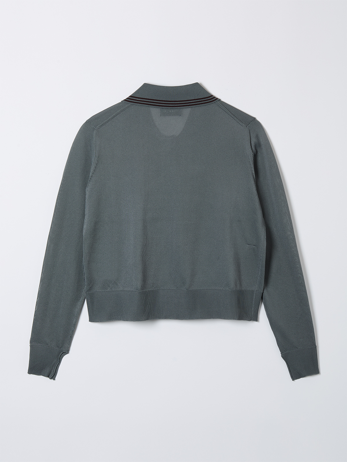 sheer knit polo cardigan 詳細画像 gray 2