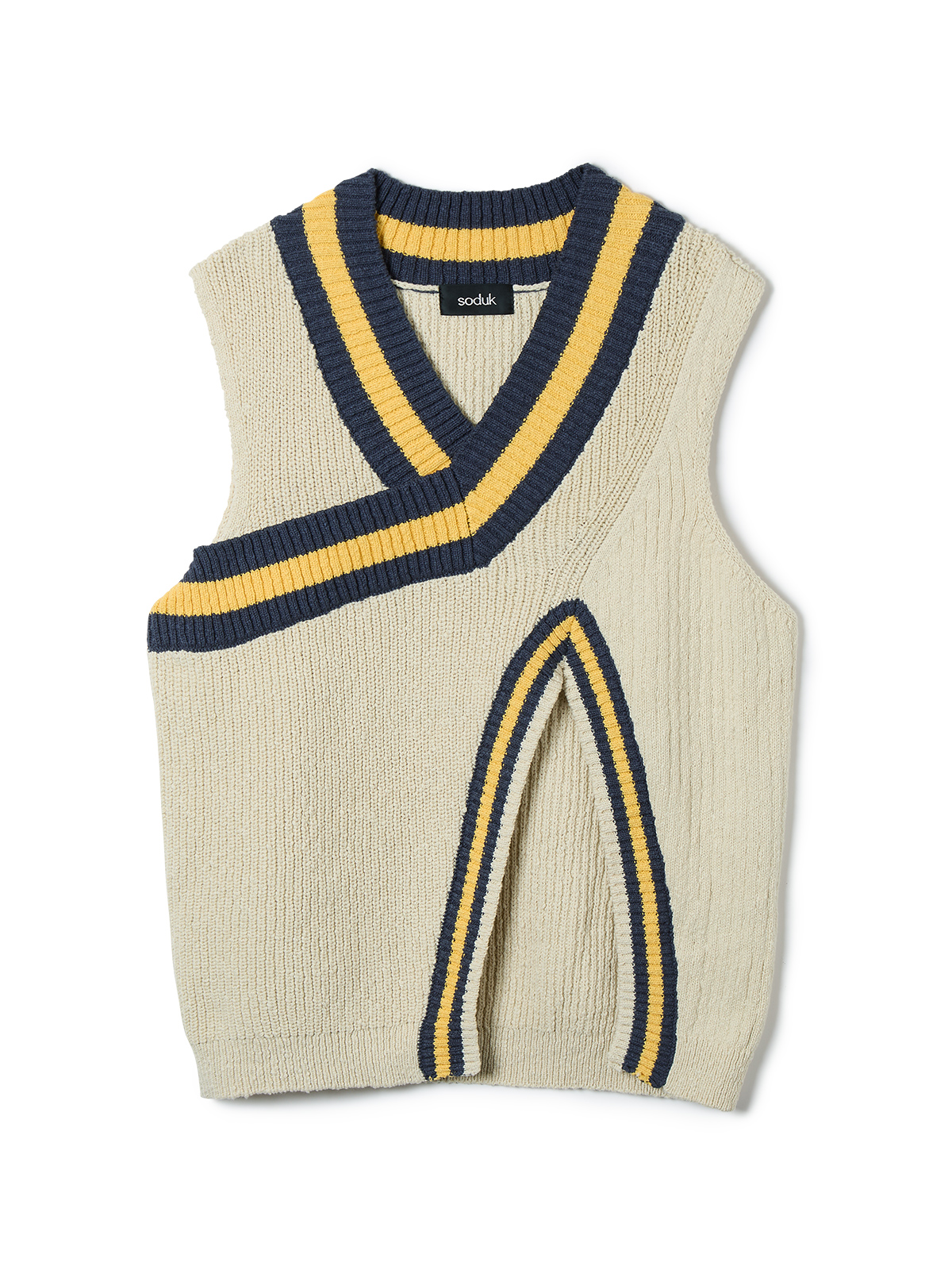 crossing knit vest 詳細画像 ivory 1