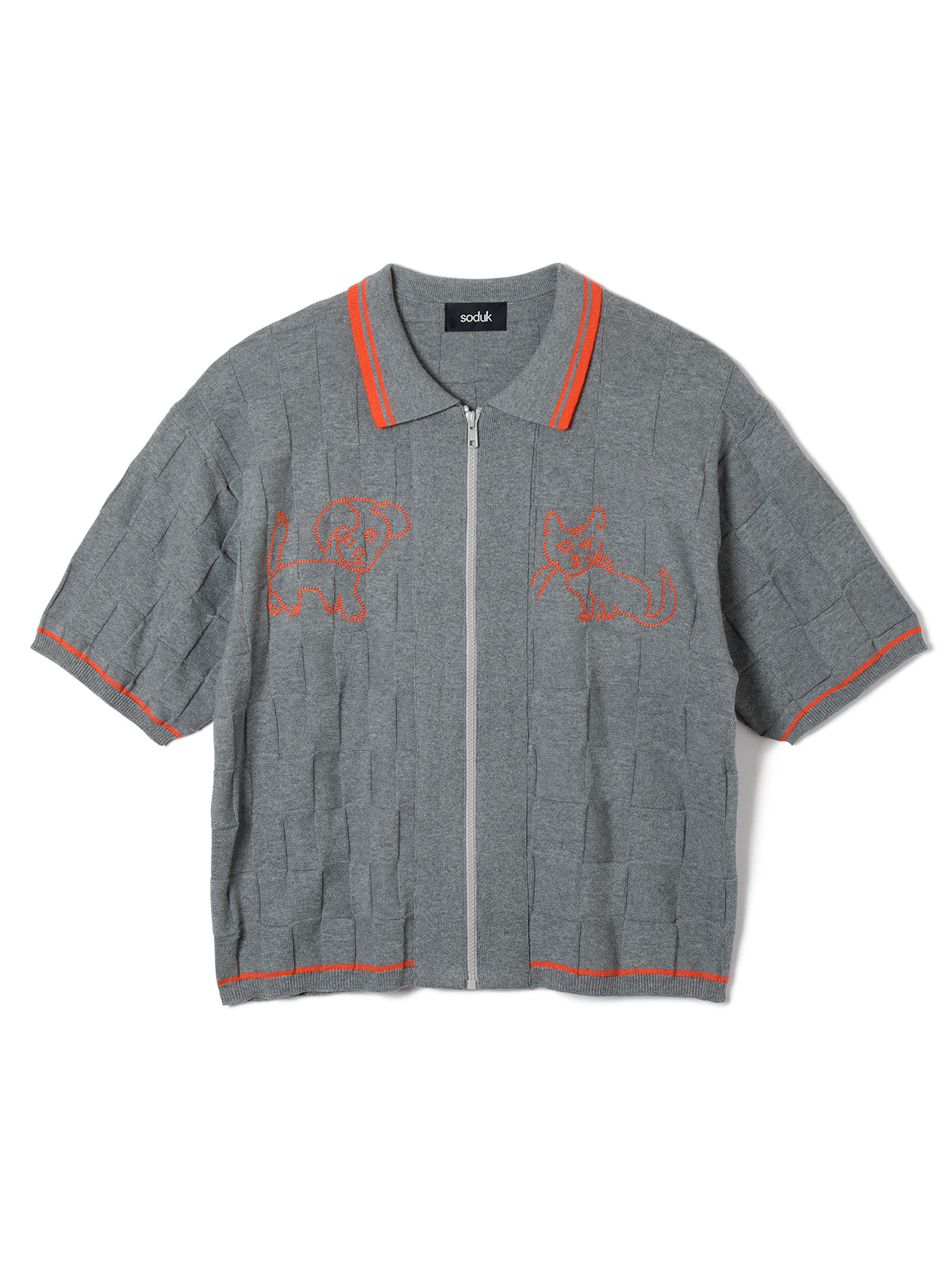 dog and cat bawling zip knit