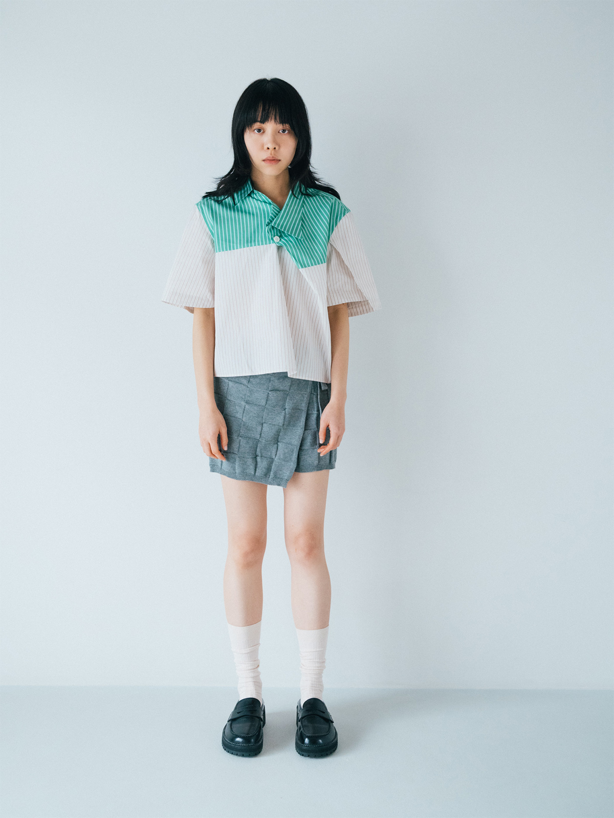 wrapping knit shorts 詳細画像 gray 1