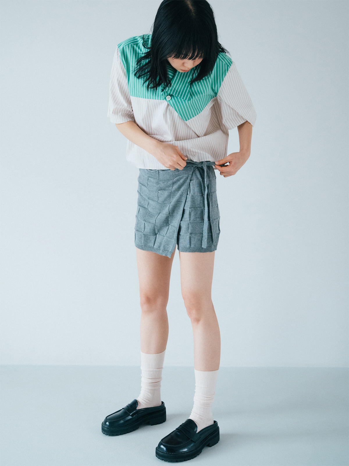 wrapping knit shorts 詳細画像 gray 2