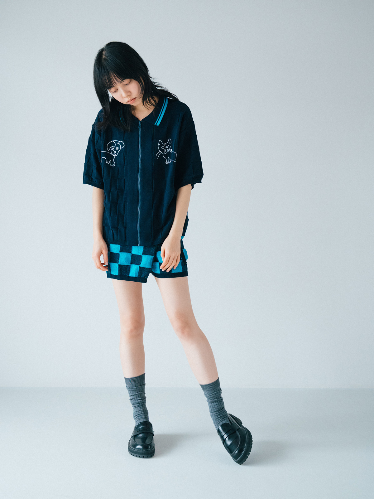 wrapping knit shorts 詳細画像 navy 2