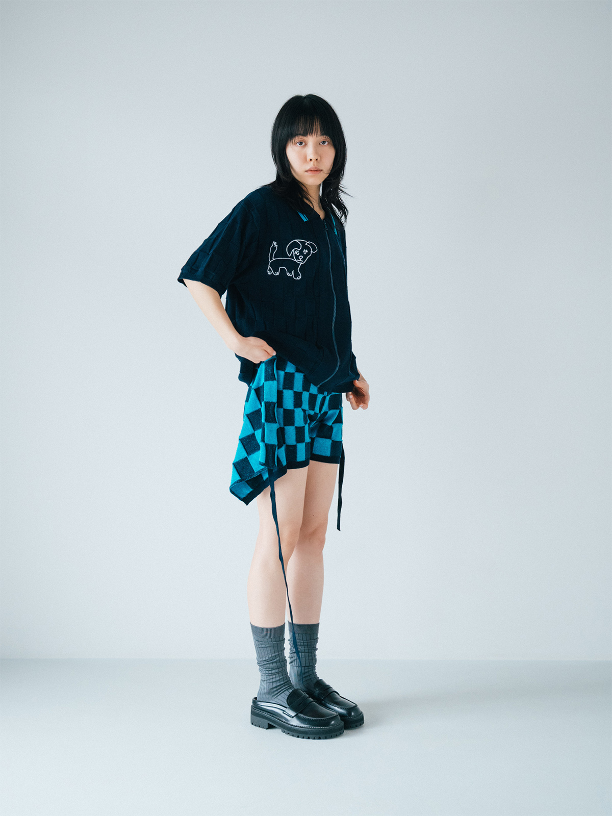 wrapping knit shorts 詳細画像 navy 3