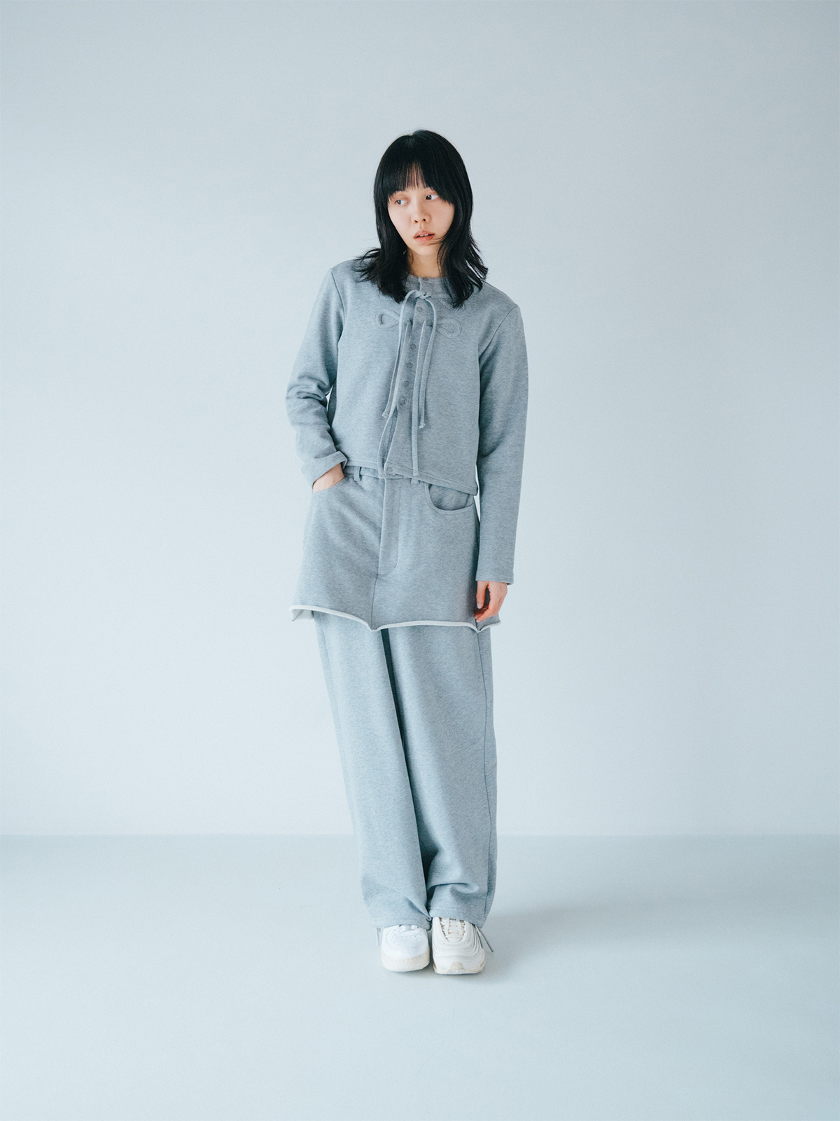 ribbon cardigan 詳細画像 gray 3