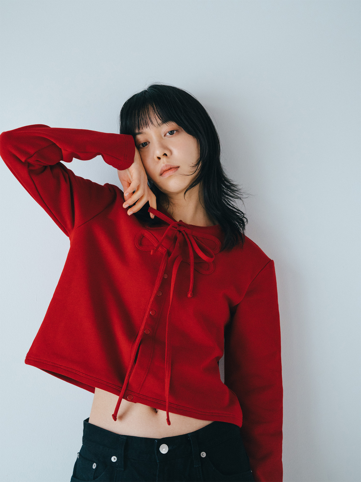 ribbon cardigan 詳細画像 red 2