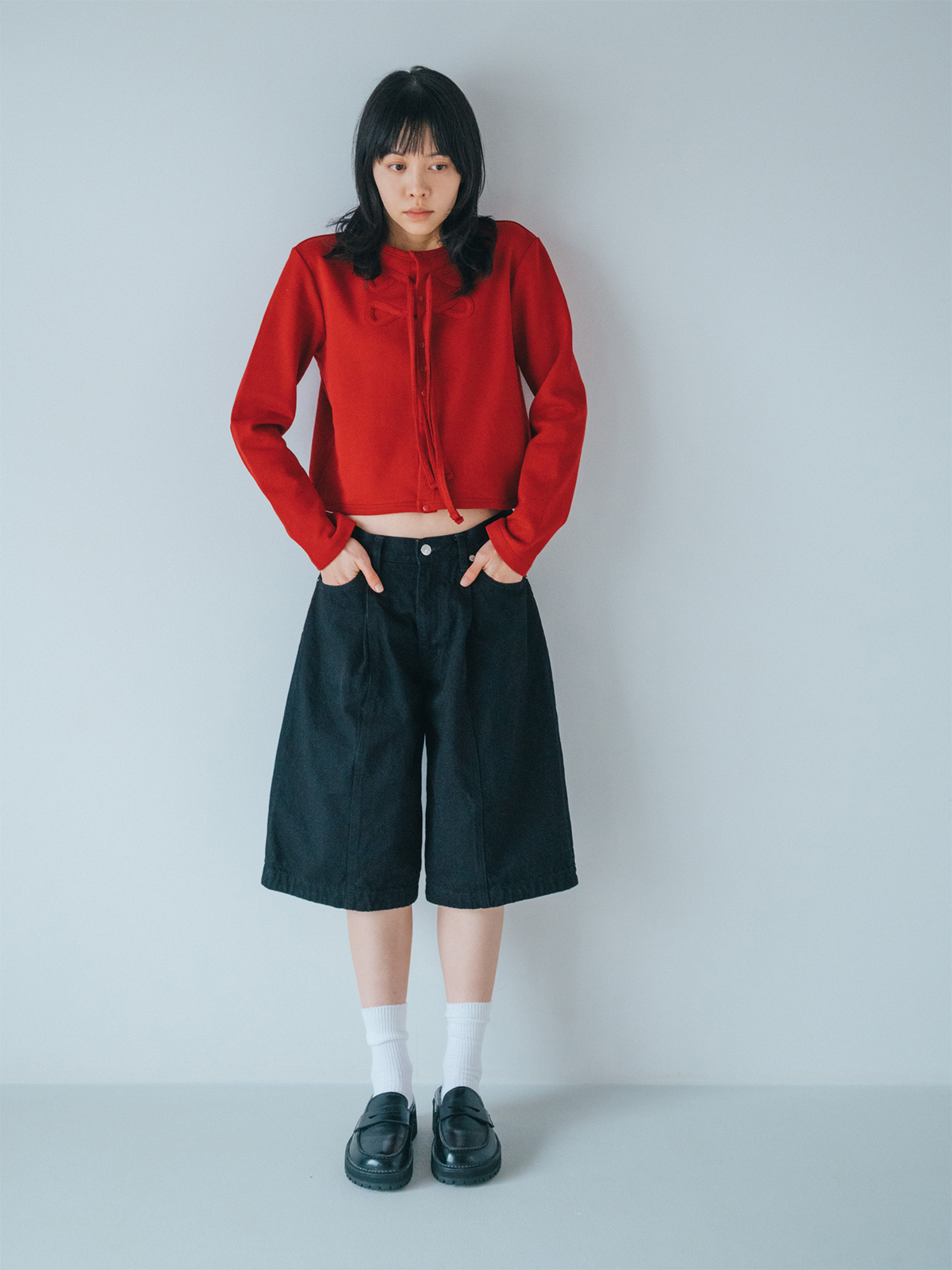 ribbon cardigan 詳細画像 red 3