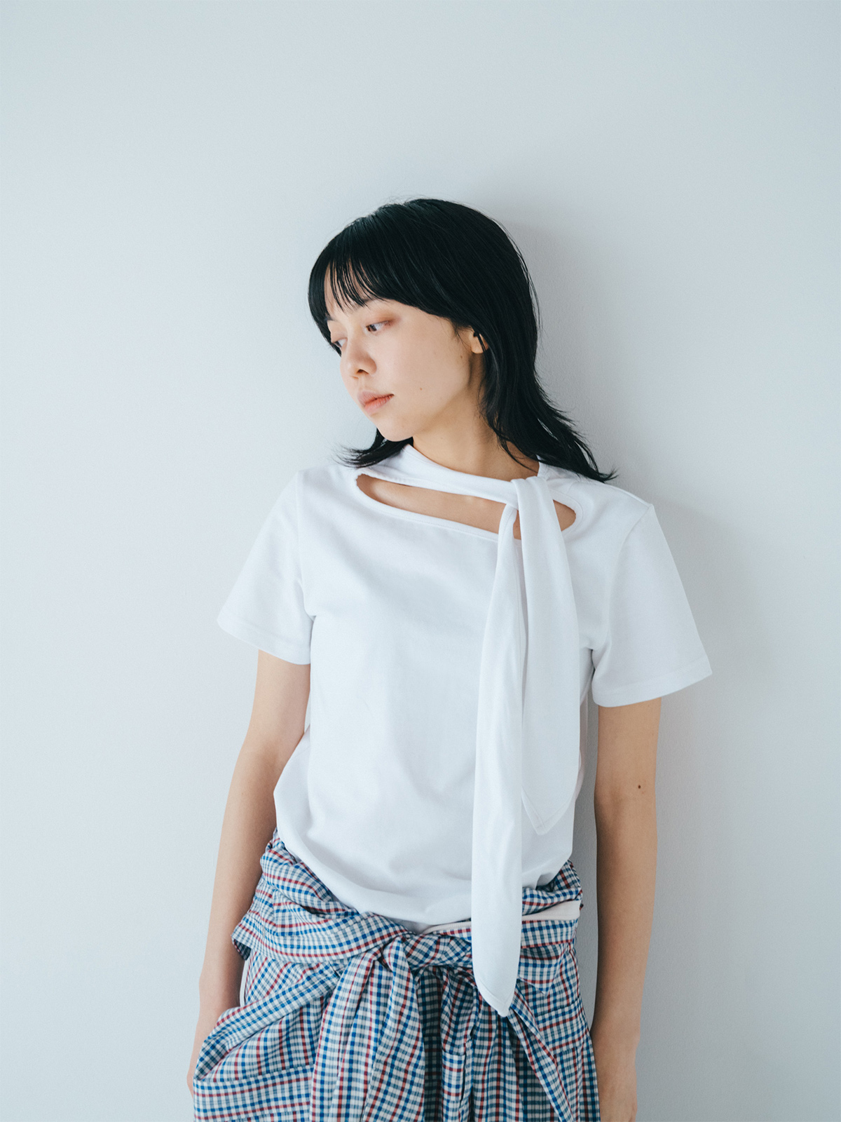 ribbon t-shirt 詳細画像 white 2