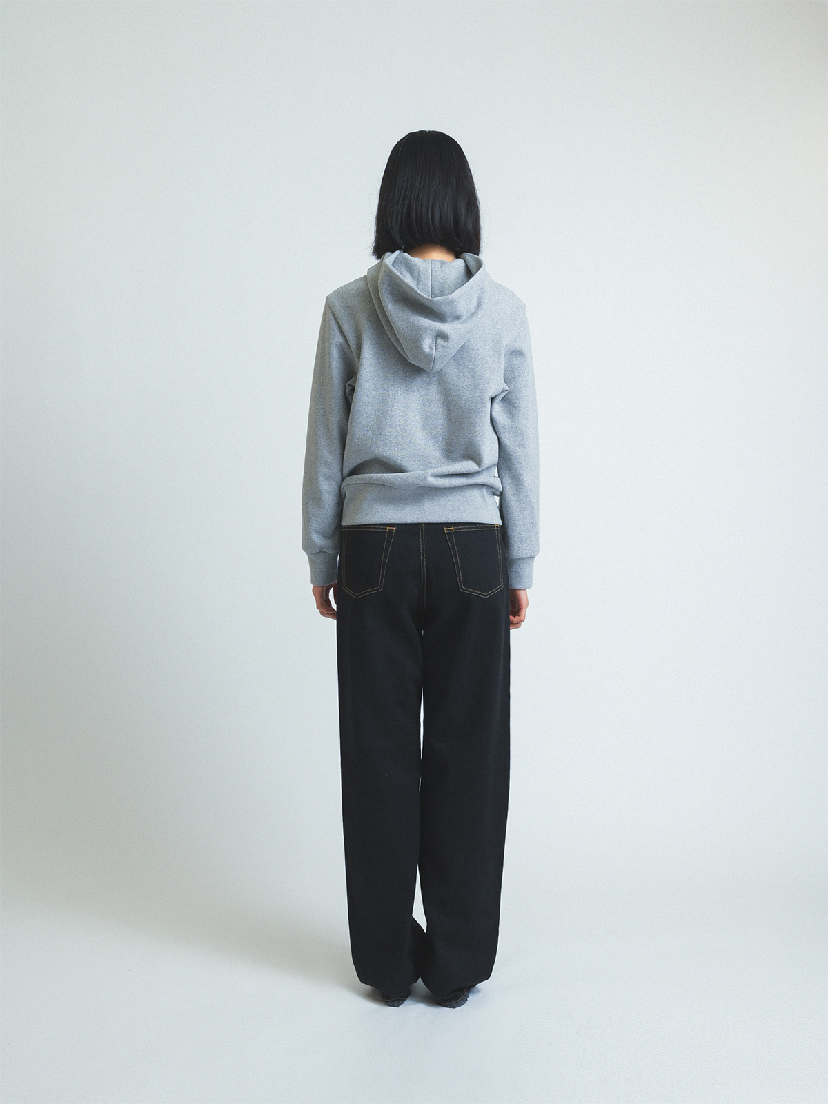 ribbon zip hoodie 詳細画像 gray 9