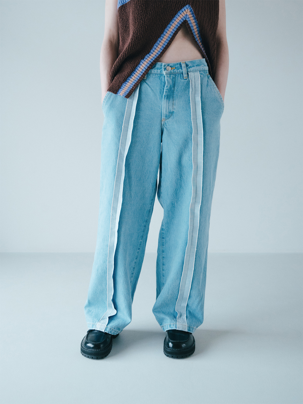 center seam denim trousers 詳細画像 blue 1