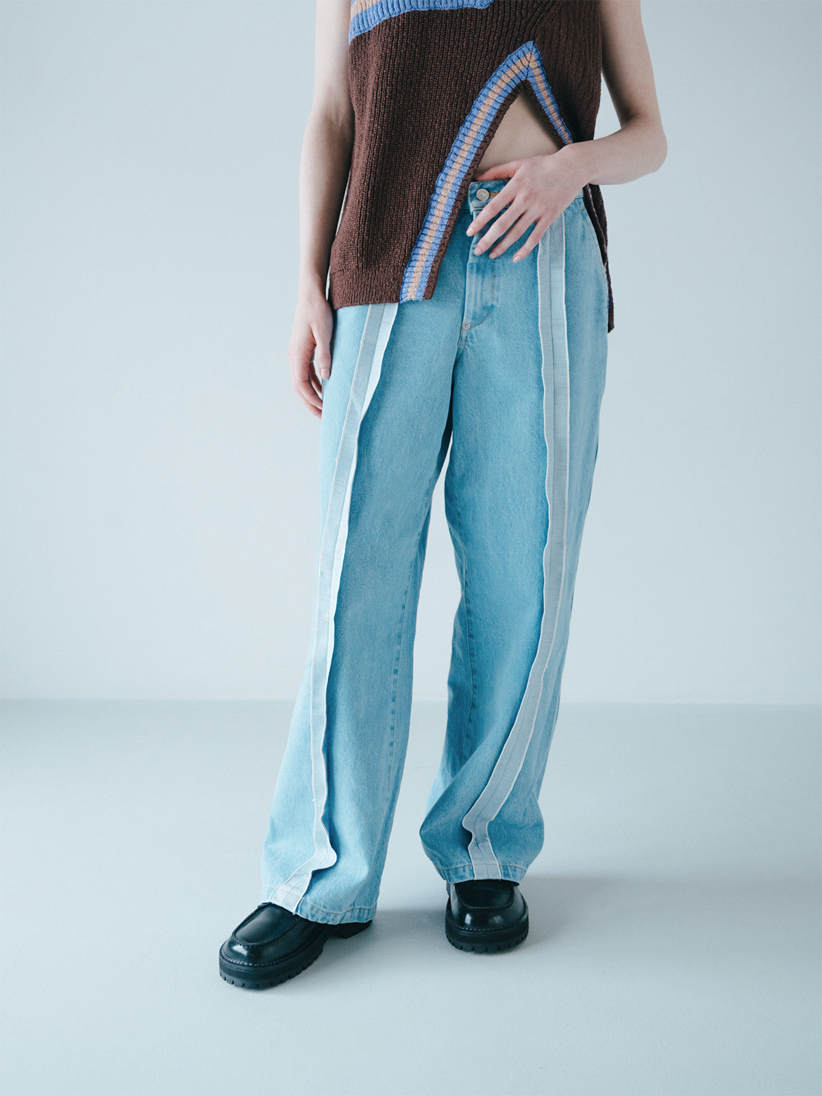 center seam denim trousers 詳細画像 blue 2