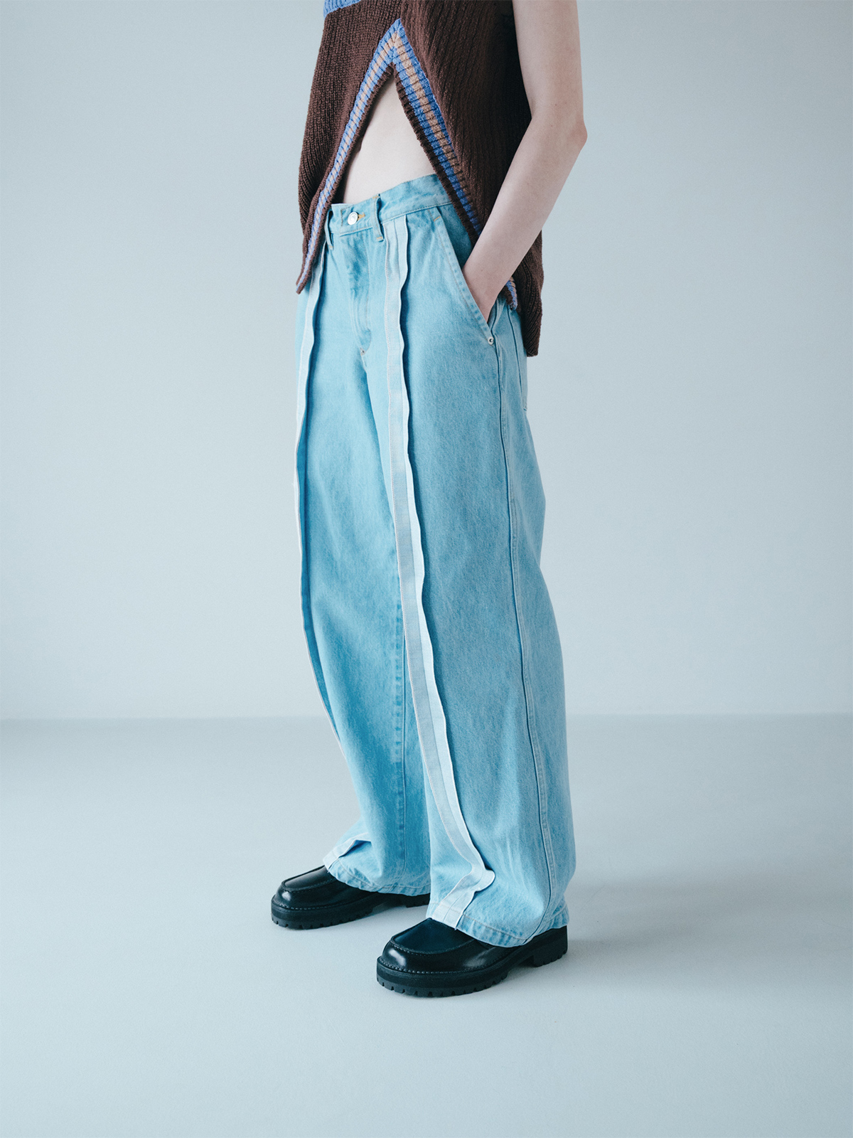 center seam denim trousers 詳細画像 blue 3