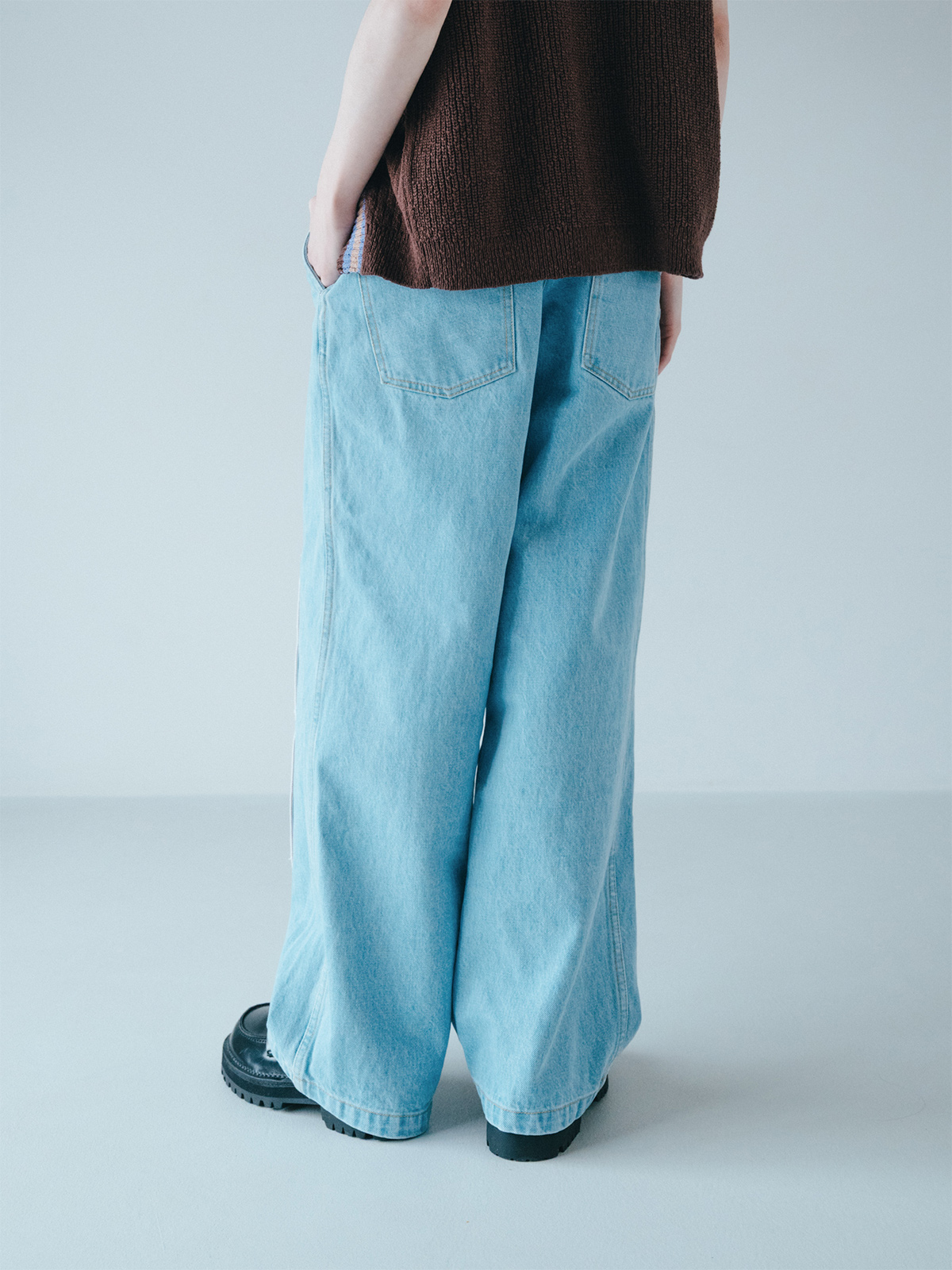 center seam denim trousers 詳細画像 blue 4