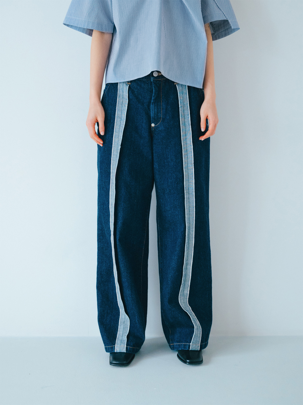 center seam denim trousers 詳細画像 indigo 4