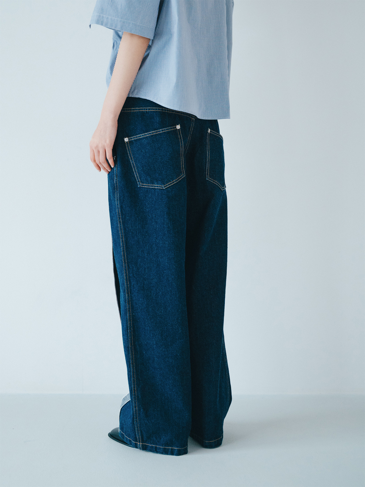 center seam denim trousers 詳細画像 indigo 5