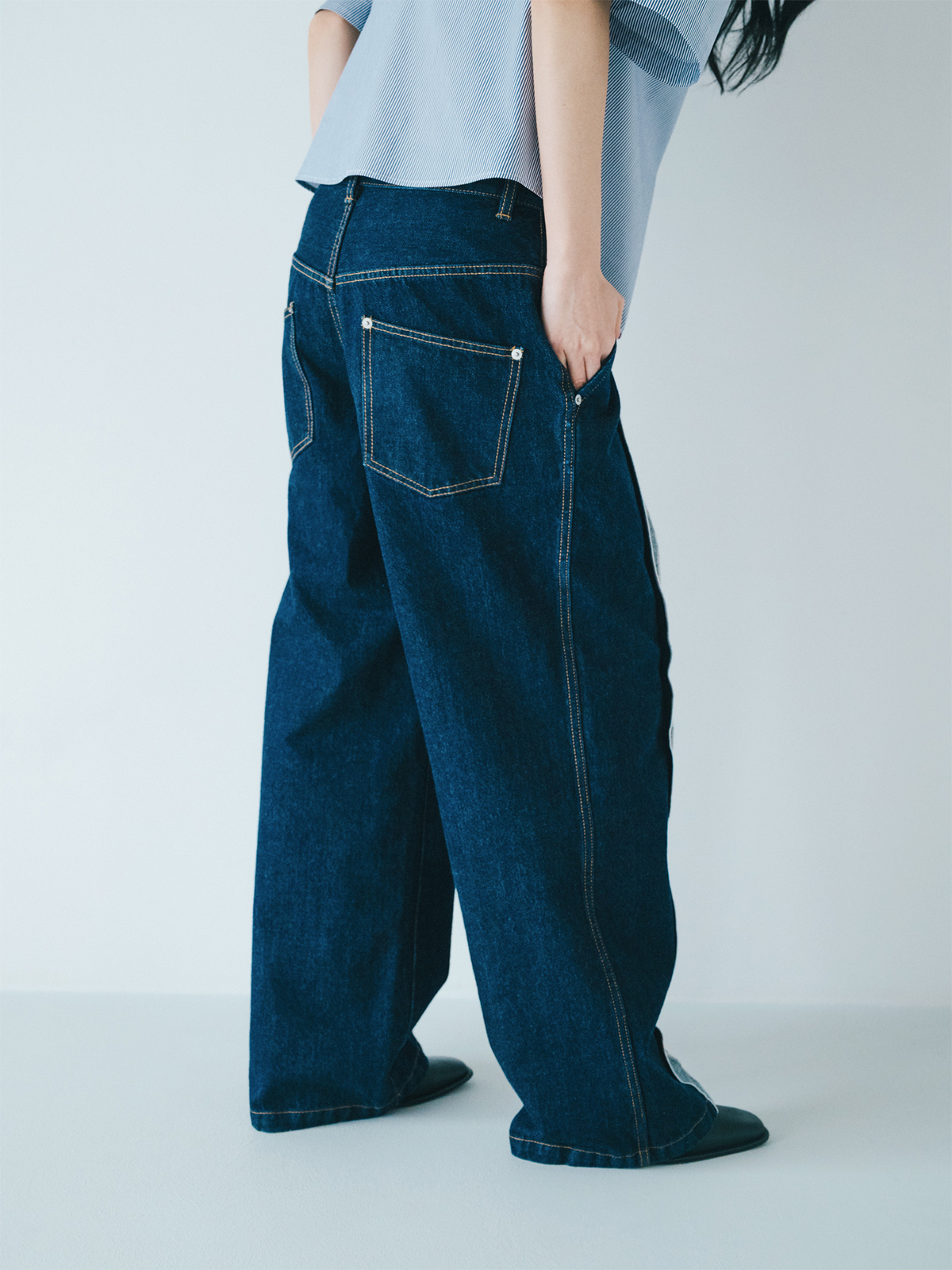 center seam denim trousers 詳細画像 indigo 6