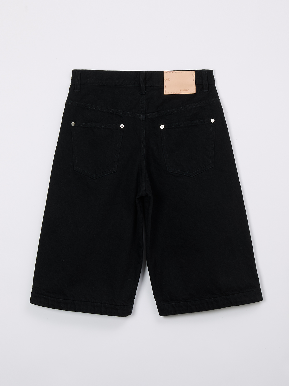 vintage denim short trousers 詳細画像 black 2