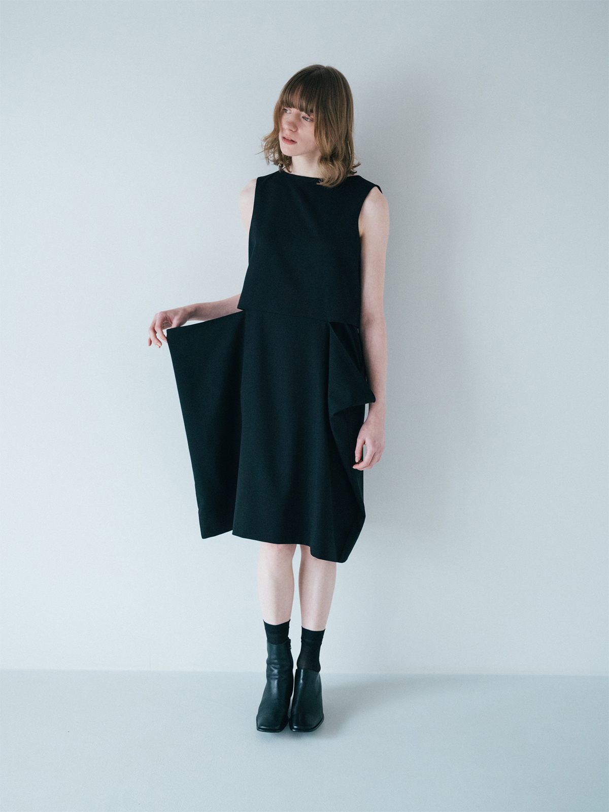 balloon shirt dress 詳細画像 black 2
