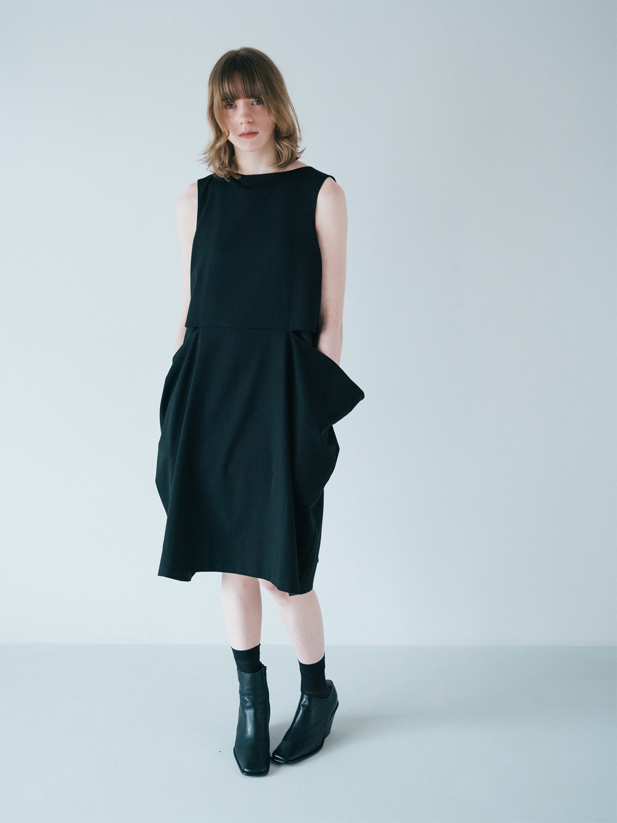 balloon shirt dress 詳細画像 black 3