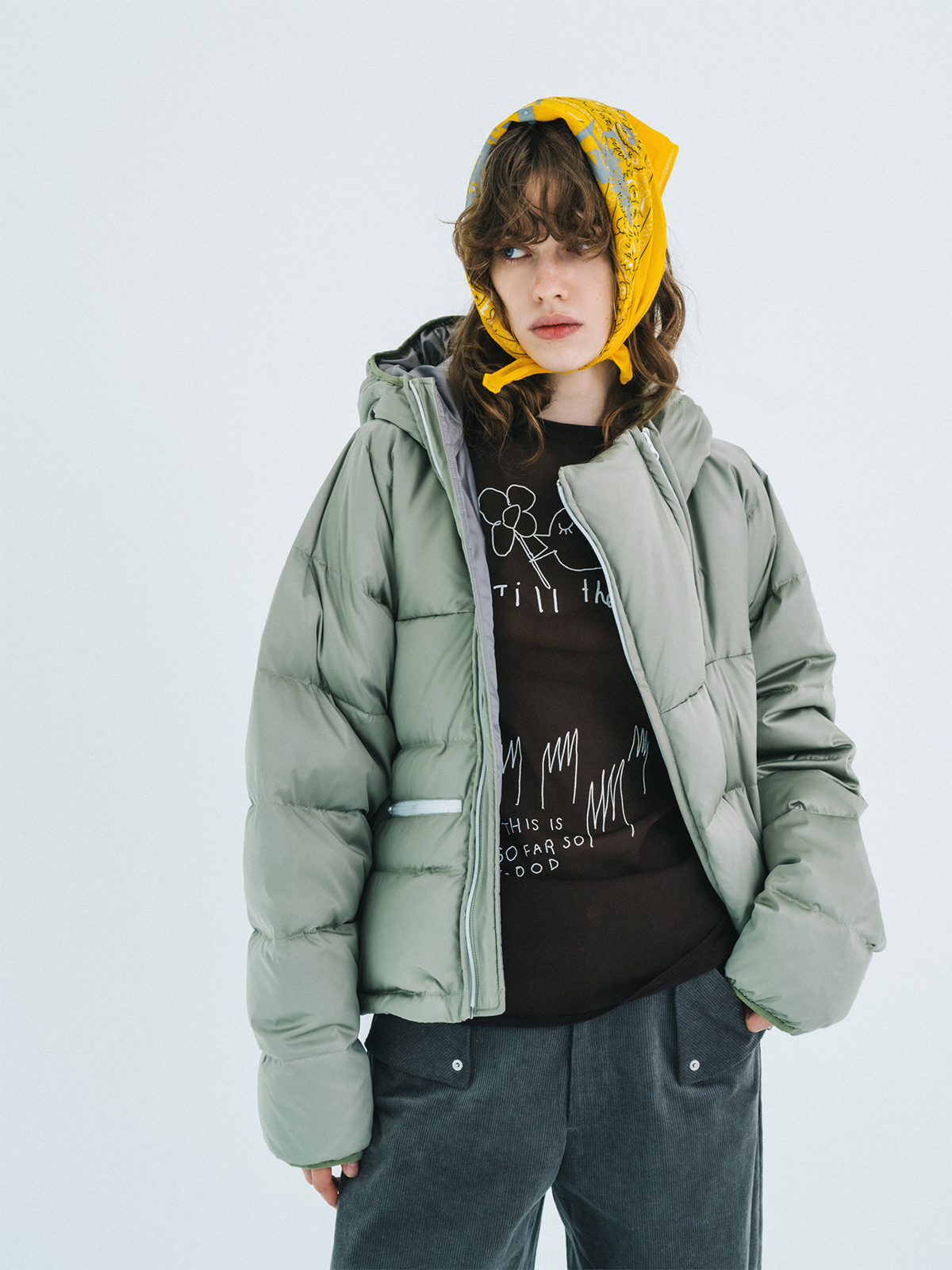 double zip down jacket 詳細画像 green 1