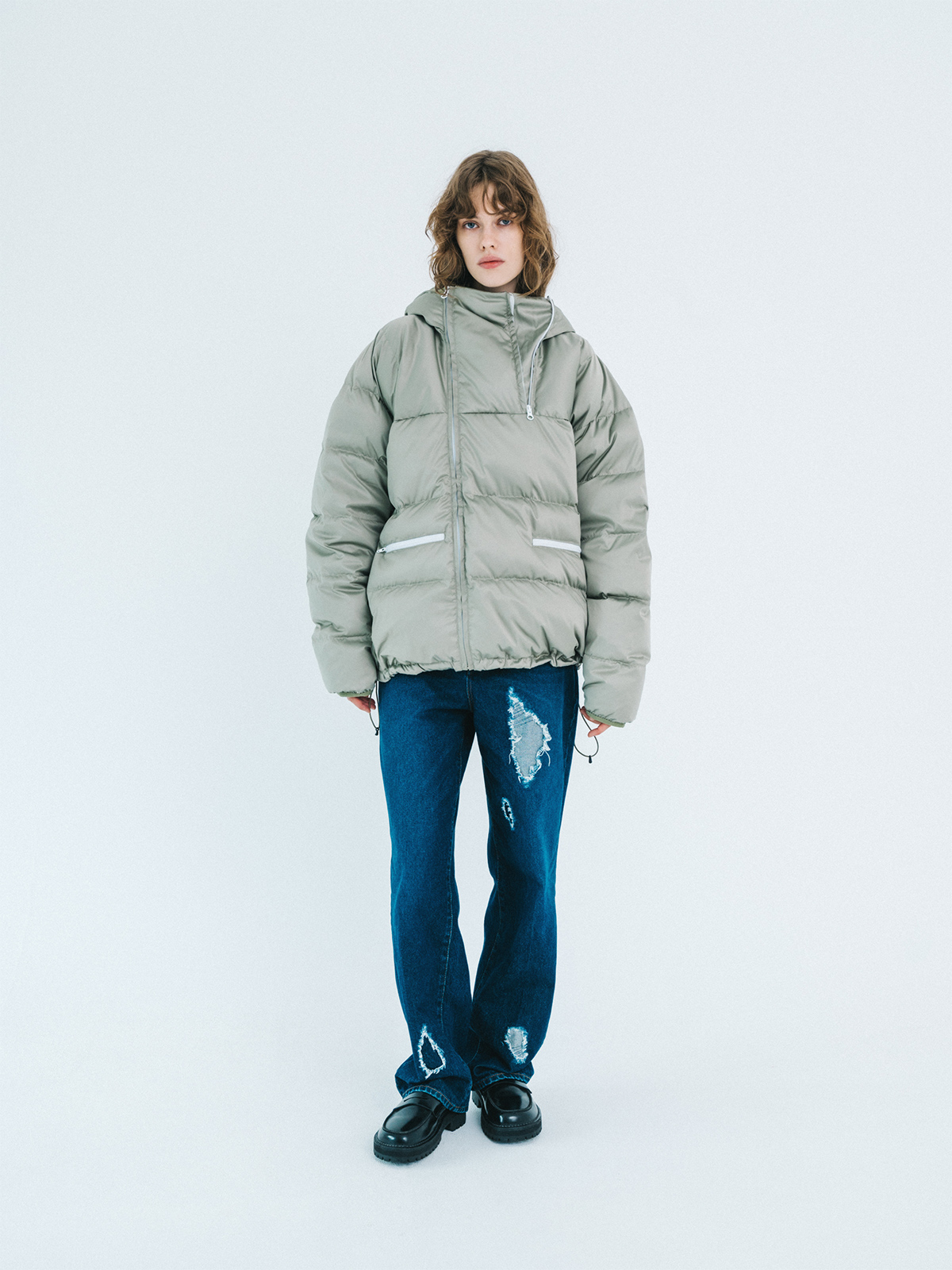 double zip down jacket 詳細画像 green 3