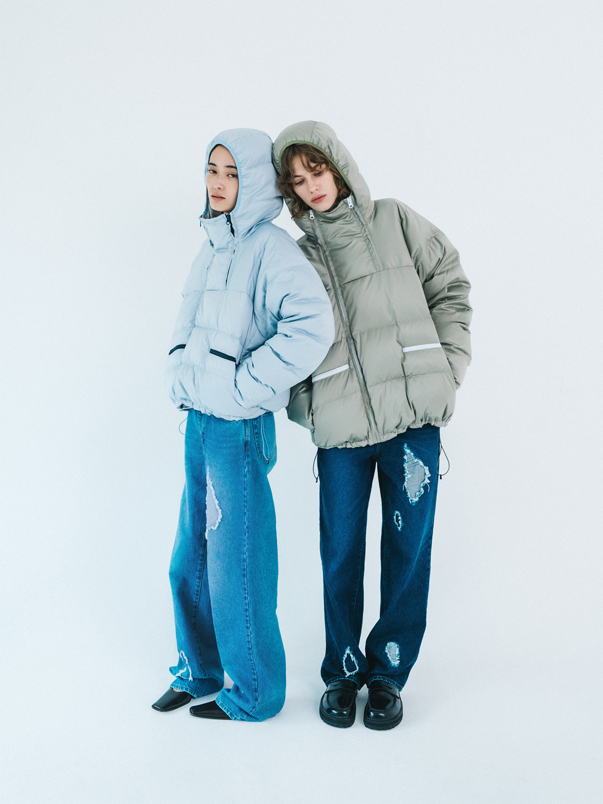 double zip down jacket 詳細画像 green 4