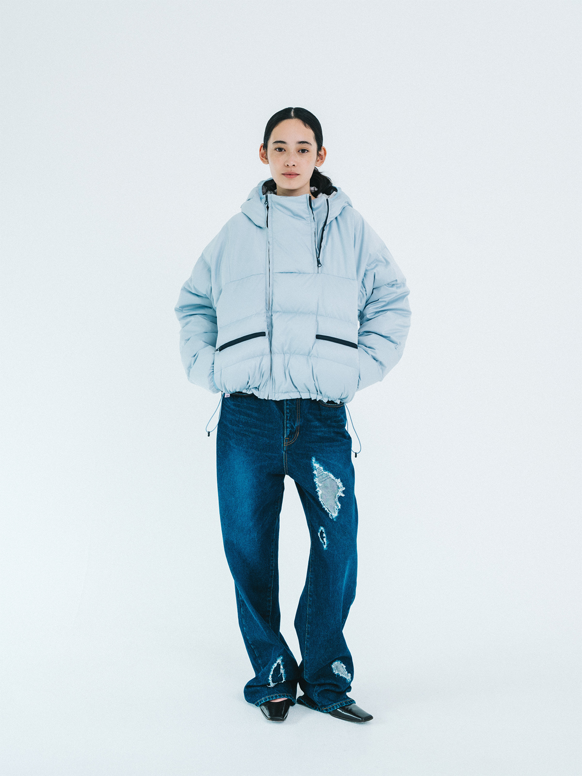 double zip down jacket