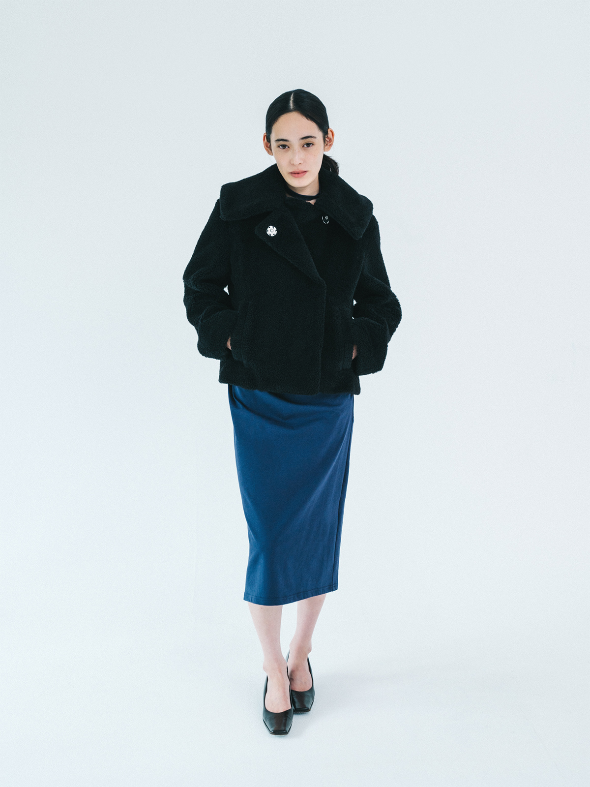 panel boa jacket 詳細画像 black 4
