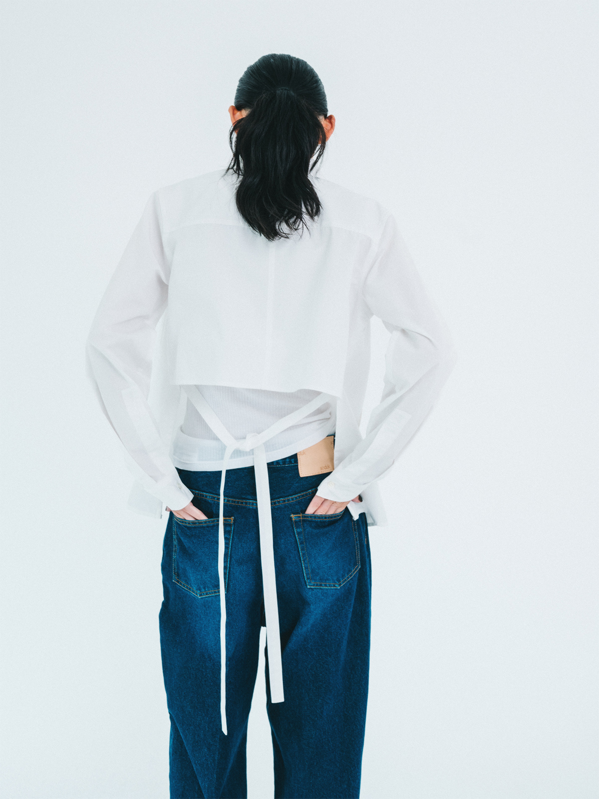 (Flower)back tie shirt 詳細画像 white 2