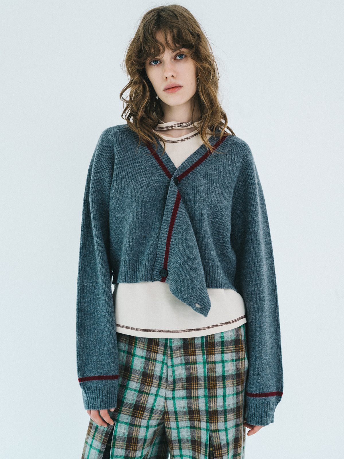 crossing knit cardigan 詳細画像 gray 2