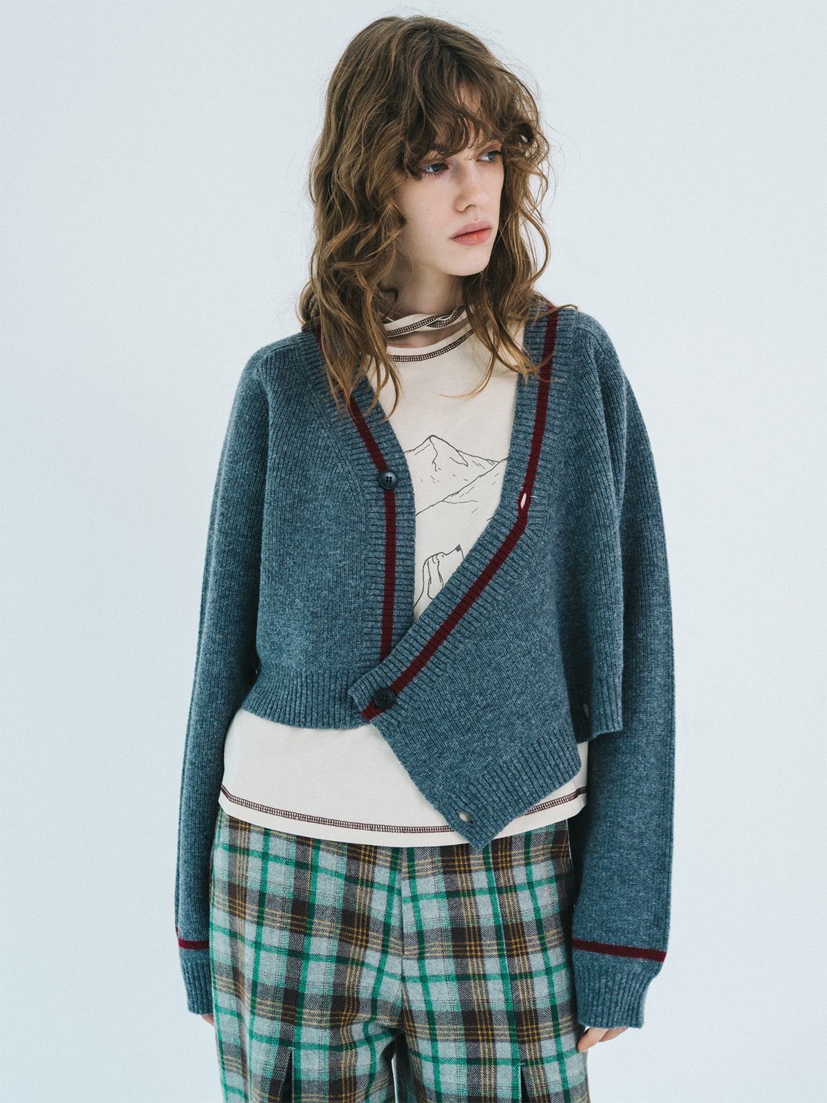 crossing knit cardigan 詳細画像 gray 3