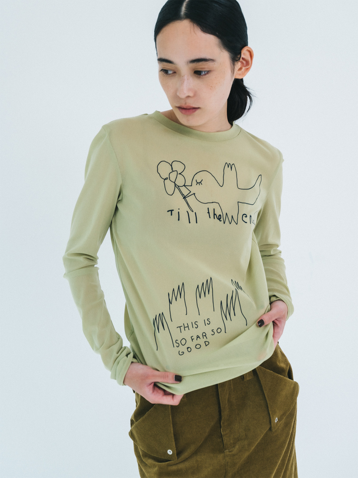little bird mesh t-shirt 詳細画像 green 1