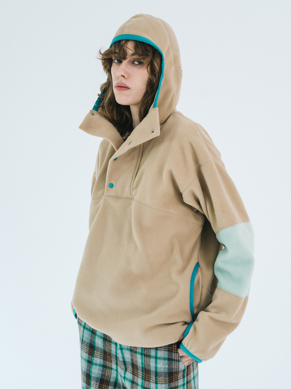 light fleece hoodie 詳細画像 beige 2