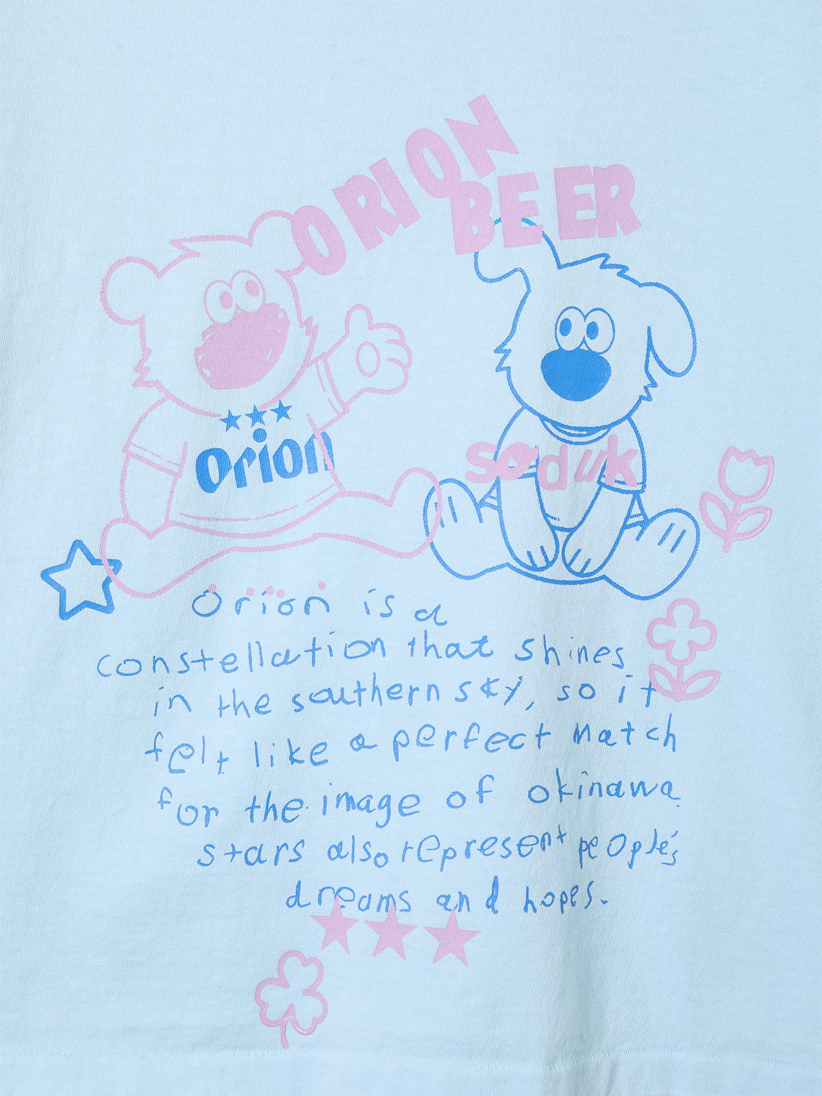 &ldquo;dog and bear&rdquo; orion beer t-shirt 詳細画像 blue 3