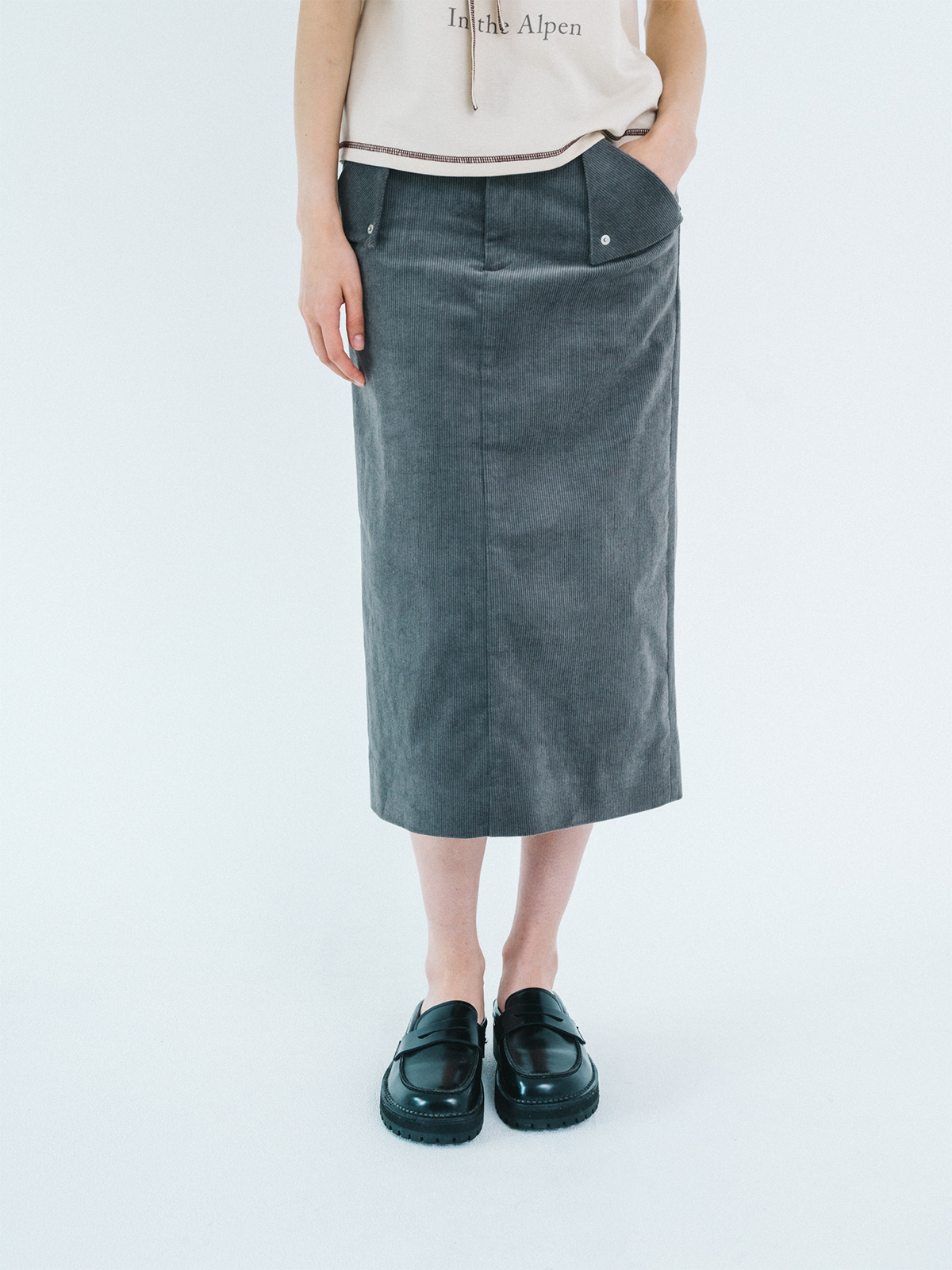 triangle pocket skirt 詳細画像 gray 1