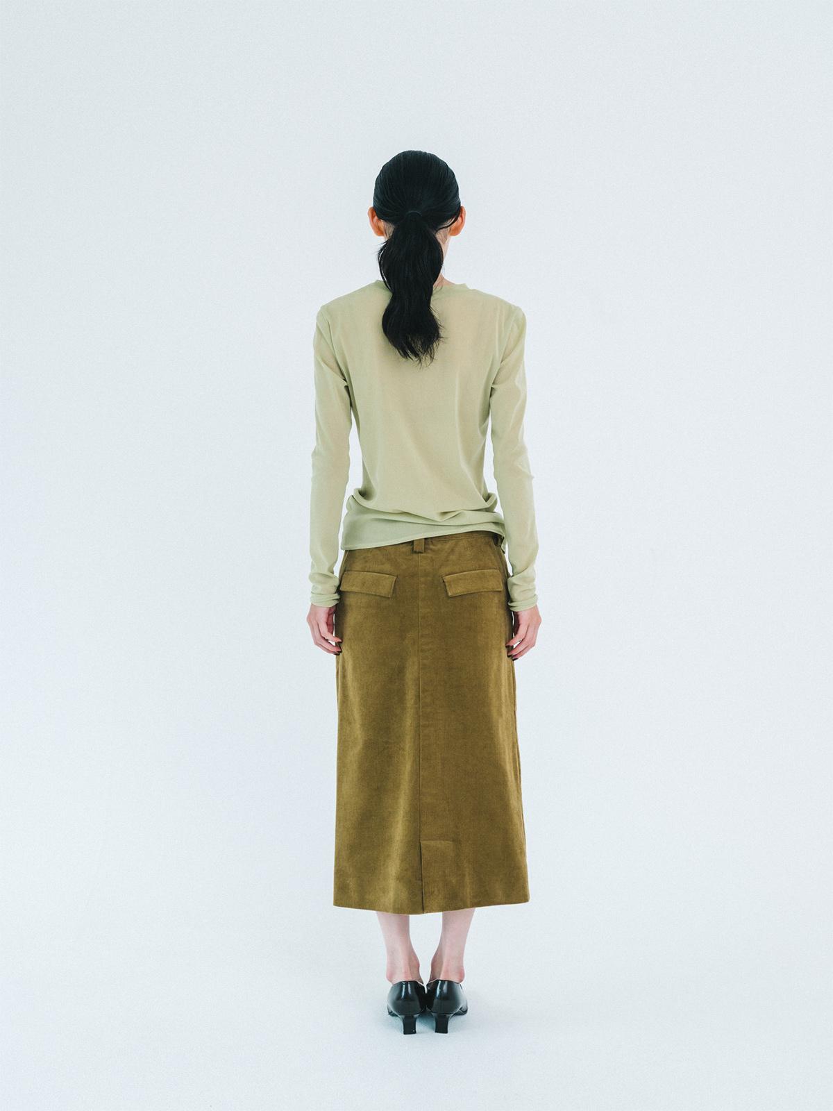 triangle pocket skirt 詳細画像 brown 3