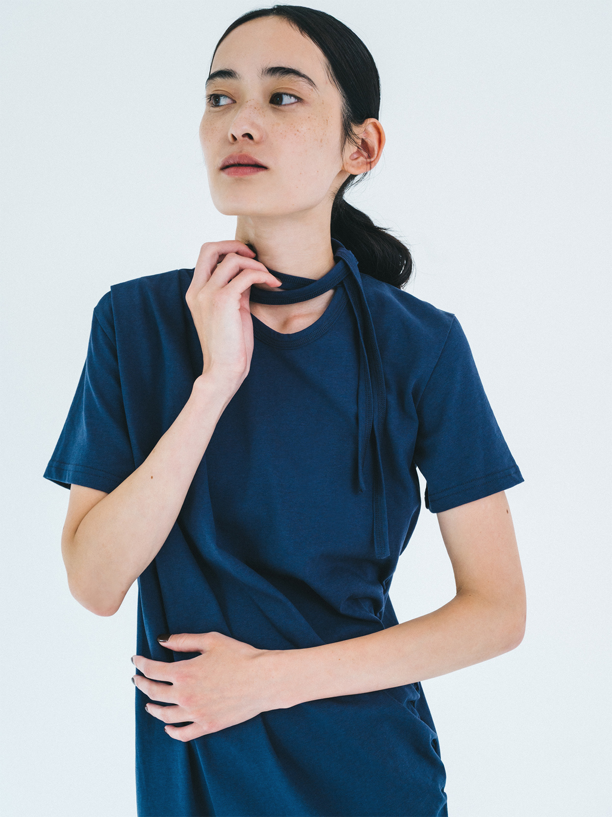 twisted ribbon tie dress 詳細画像 navy 3