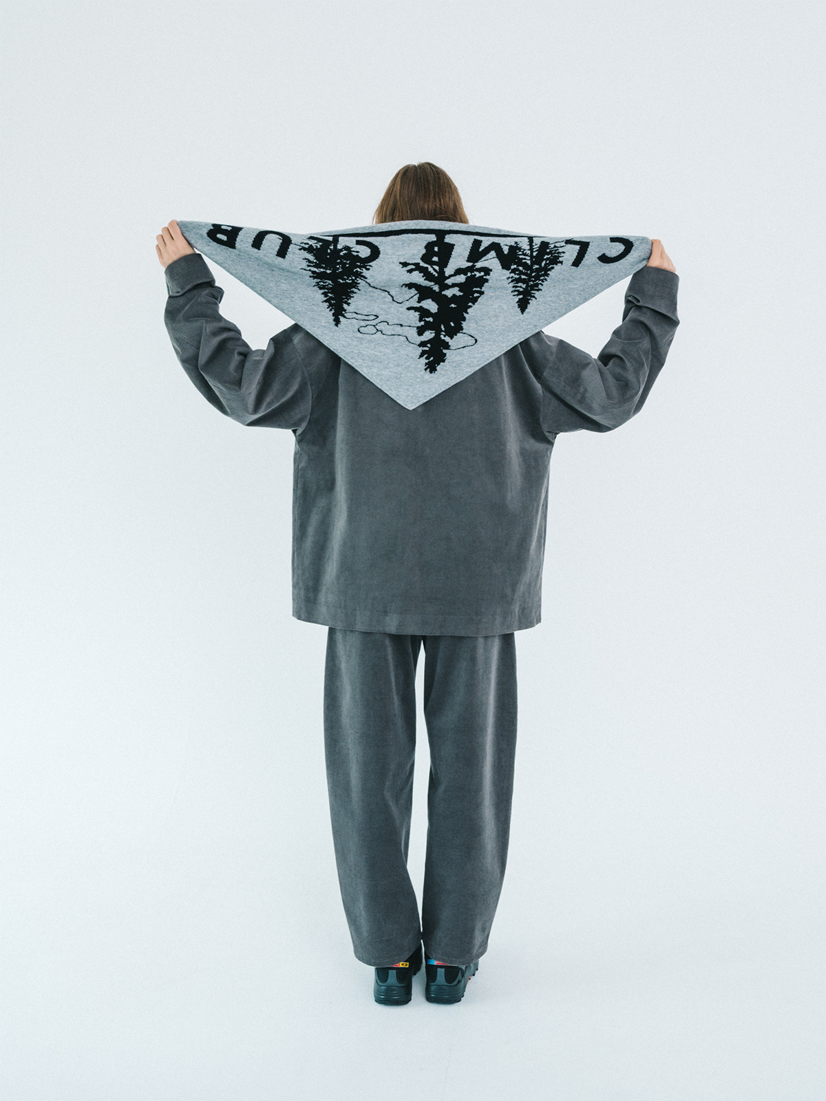 climb club knit scarf 詳細画像 gray 2