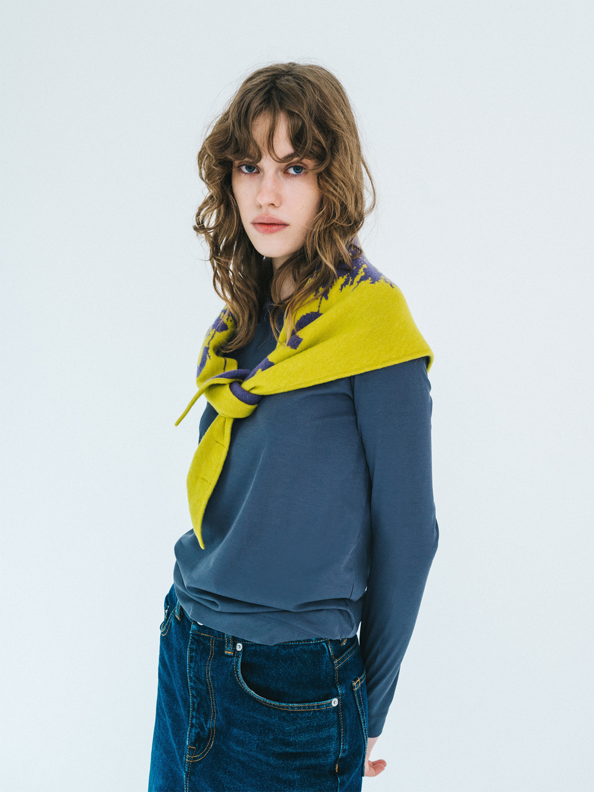 climb club knit scarf 詳細画像 yellow 1